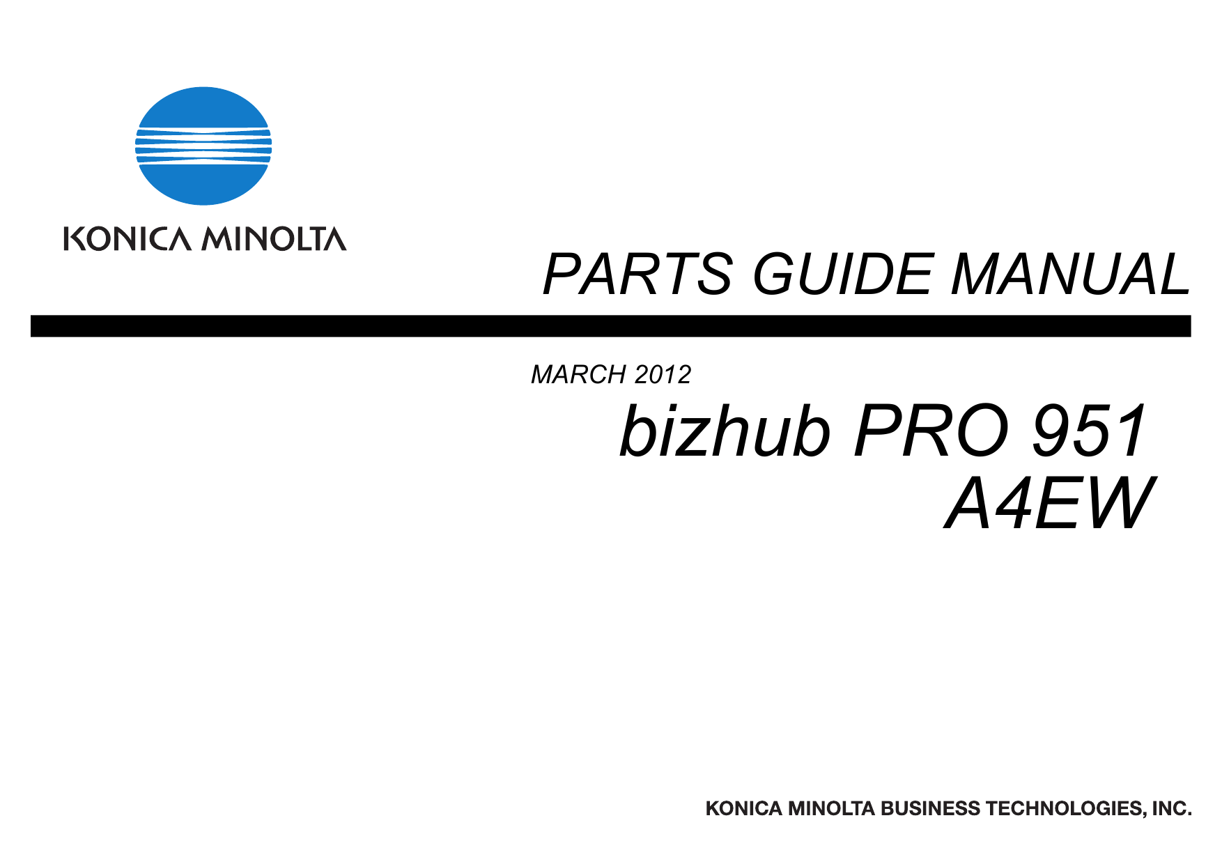 Konica-Minolta bizhub-PRO 951 Parts Manual-1